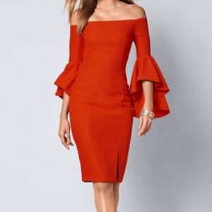 NWOT in Black- VENUS Detail Sleeve Dress with slit